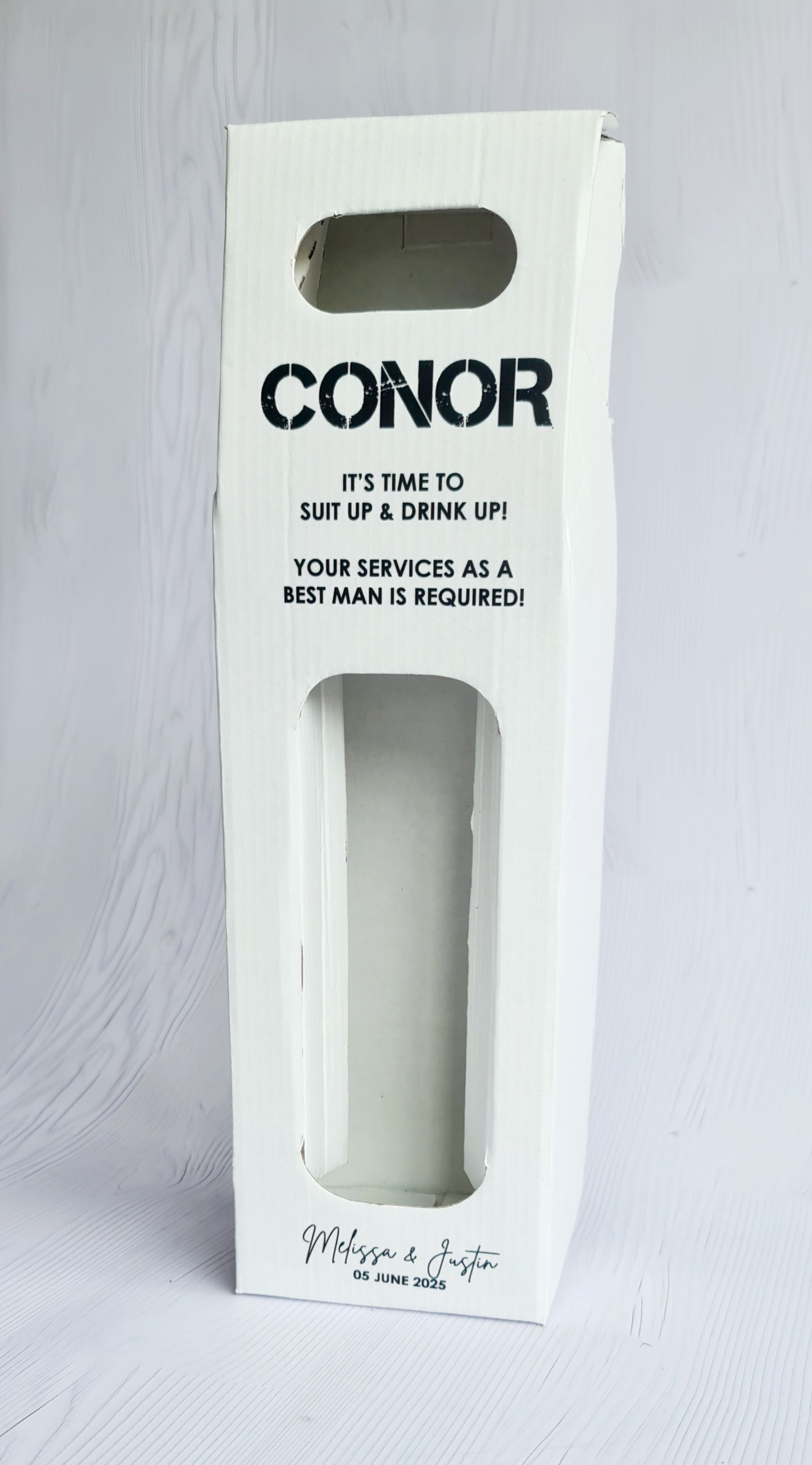 White Personalized Wine Box - Empty