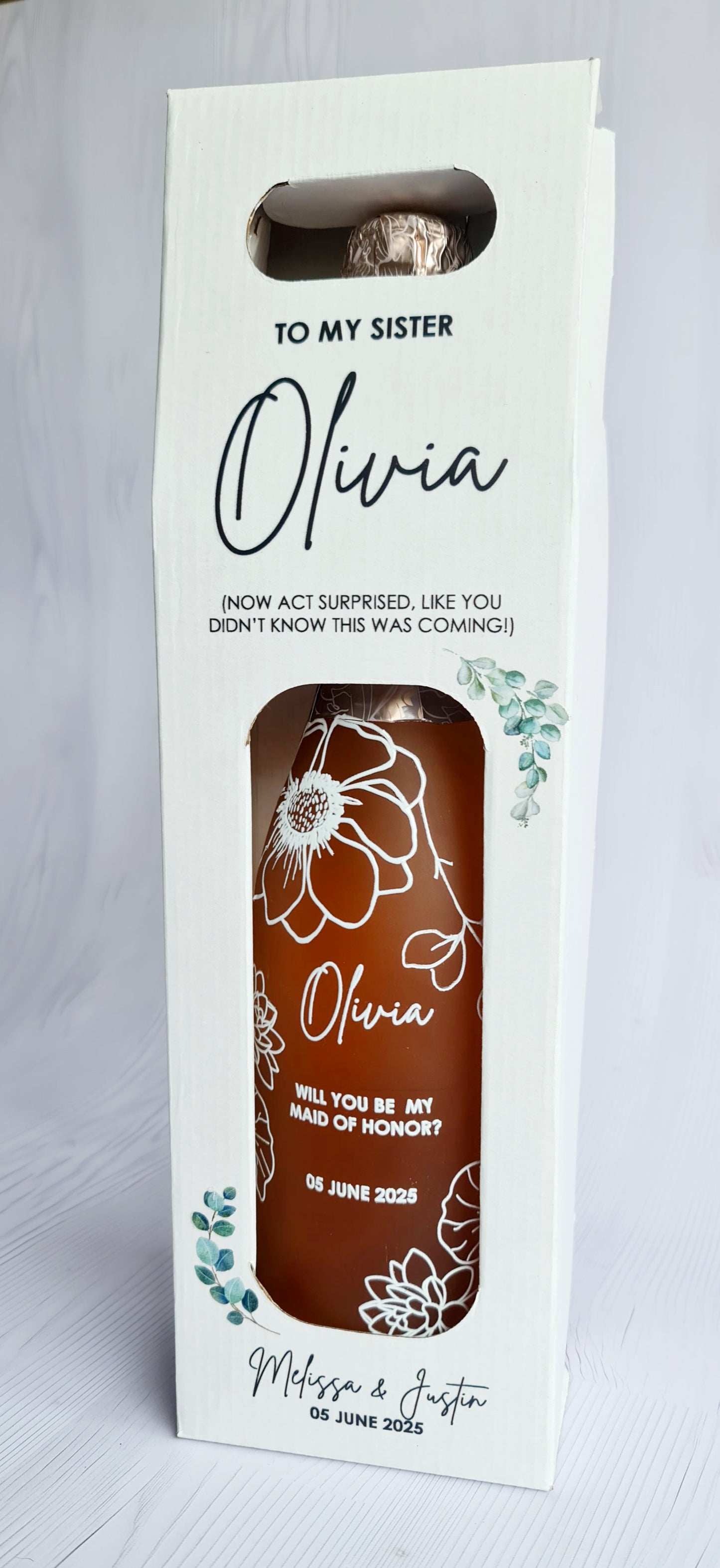 White Personalized Wine Box - Empty