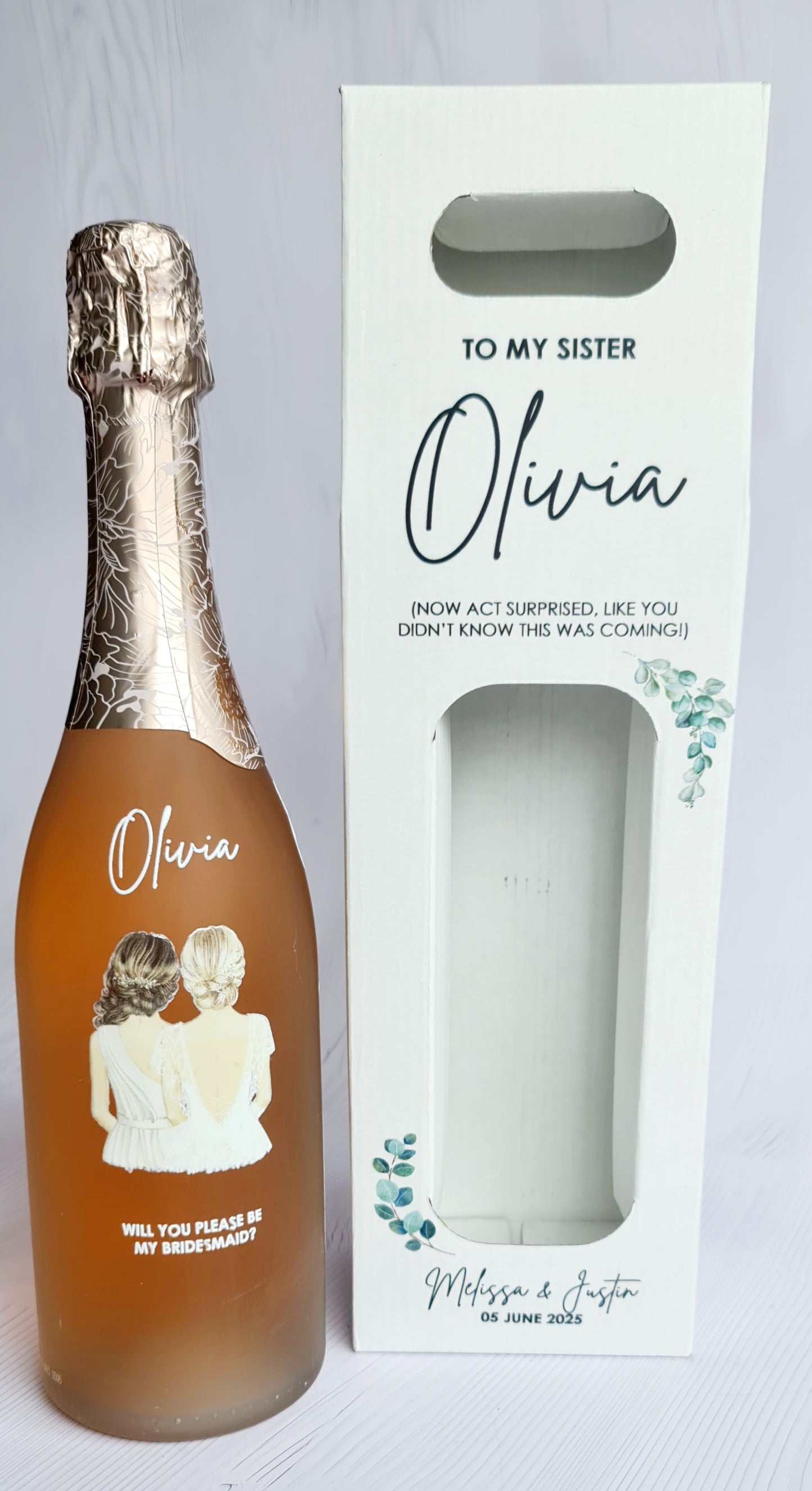 White Personalized Wine Box - Empty