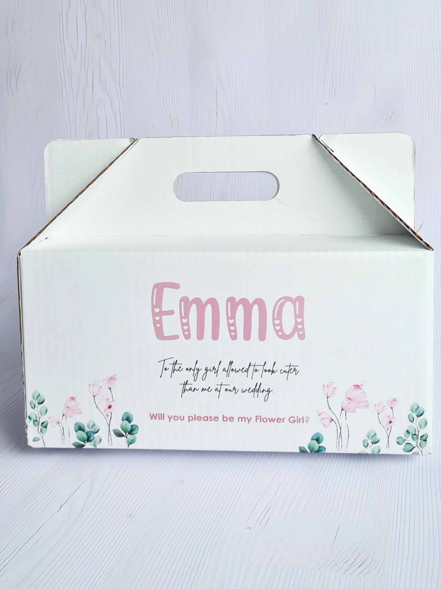 White Flower Girl Gift Box - Empty