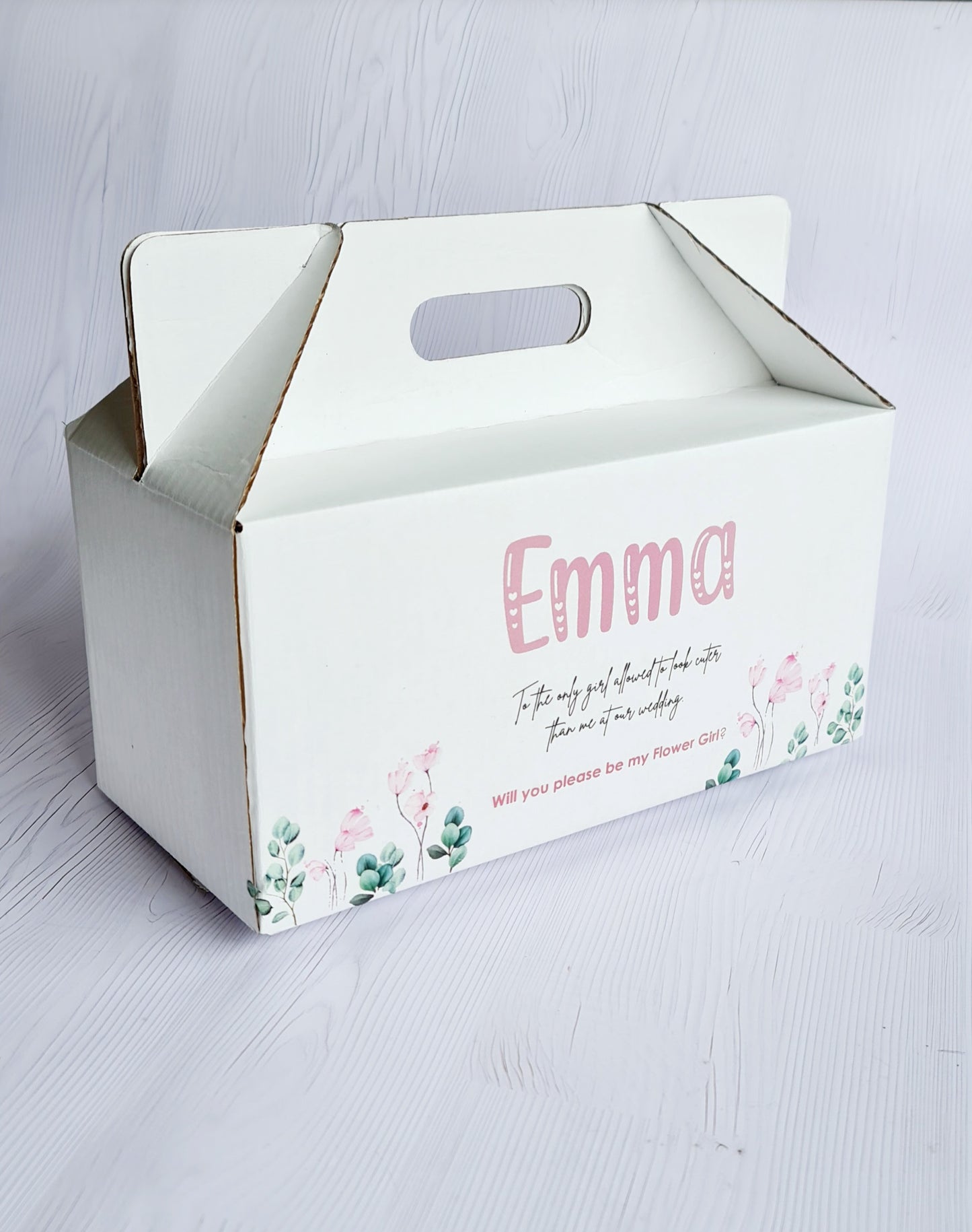White Flower Girl Gift Box - Empty