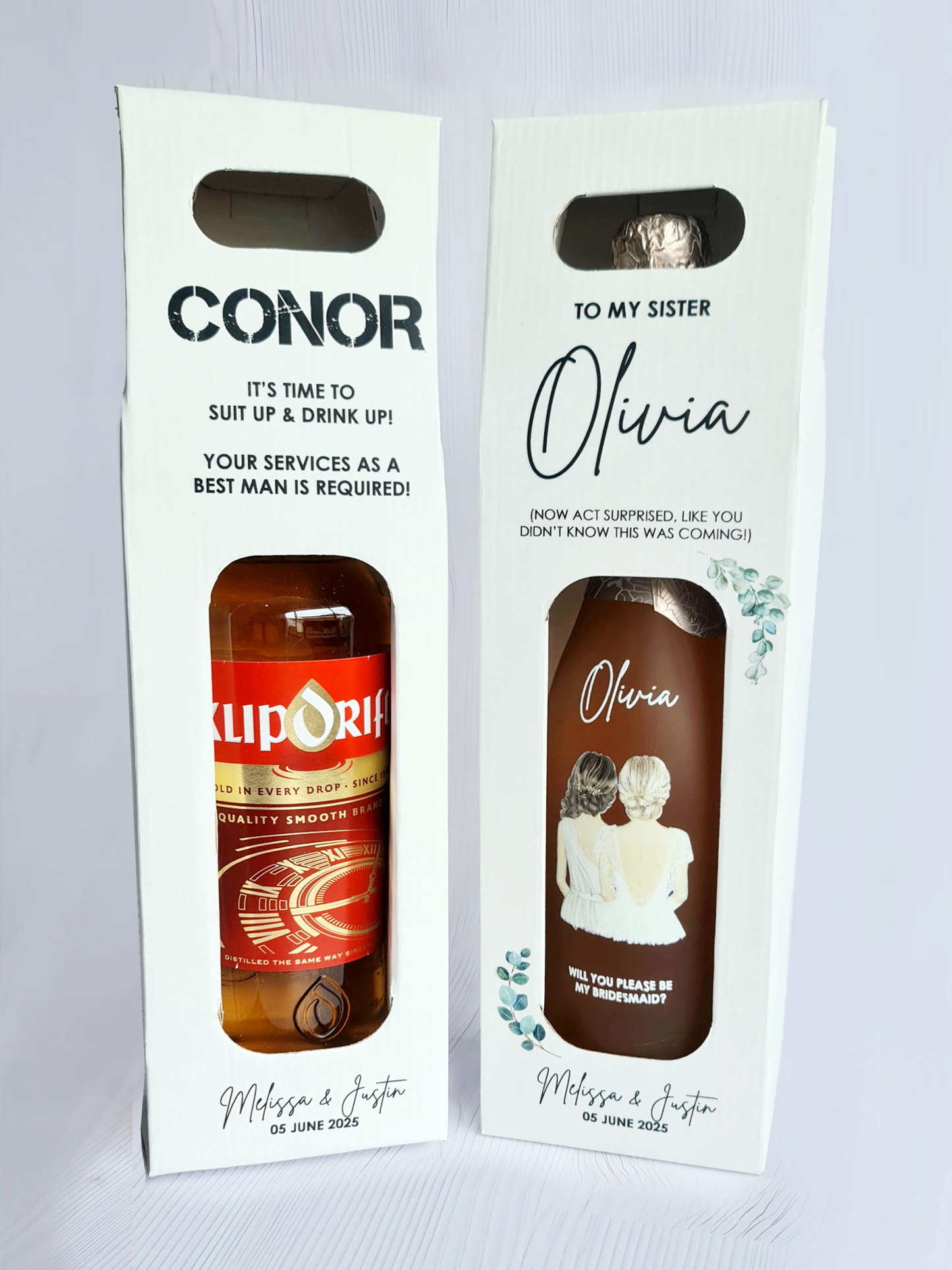 White Personalized Wine Box - Empty