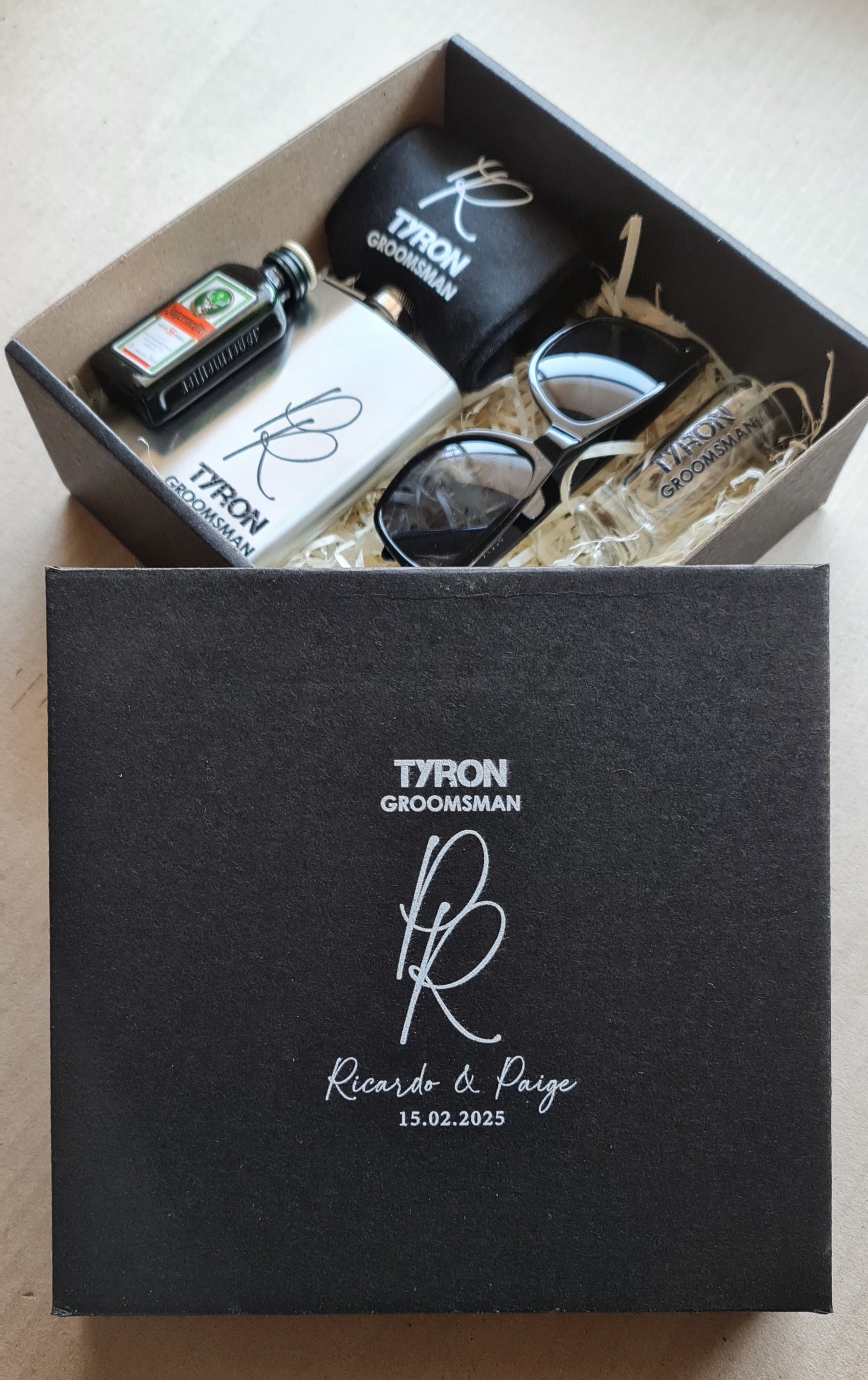 Groomsmen Gift Box Shooter Glass and Sunglasses