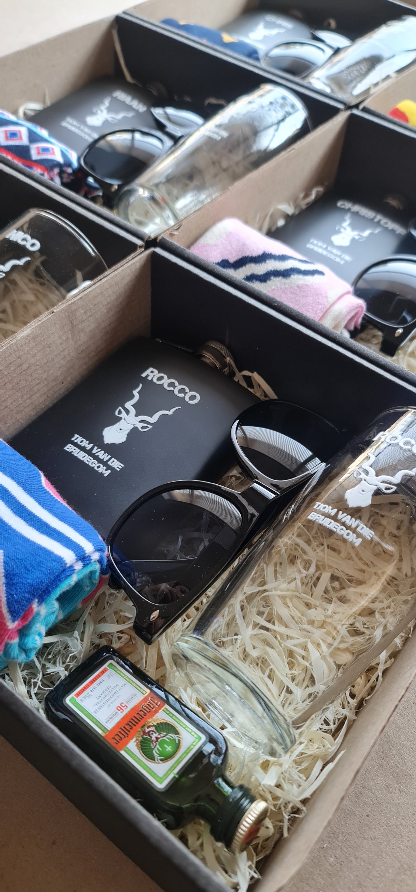 Groomsmen Gift Box - Black Flask and Sunglasses