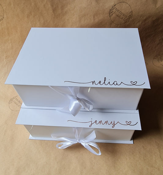 Empty Flip Open Bridesmaid Gift Box With A Ribbon