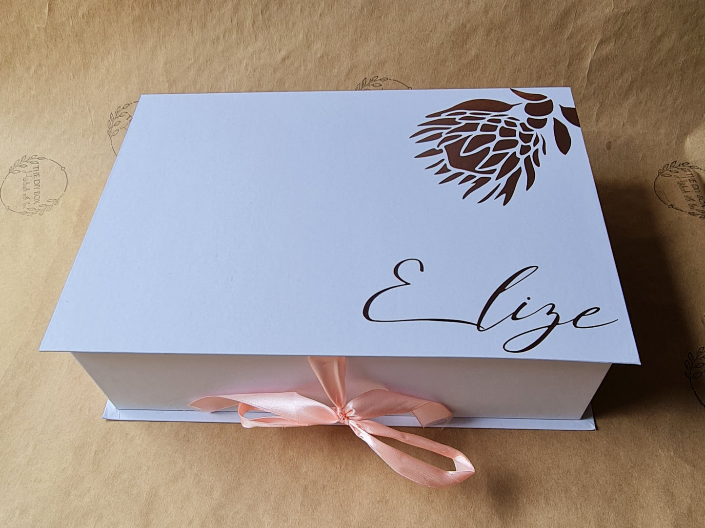 Empty Flip Open Bridesmaid Gift Box With A Ribbon